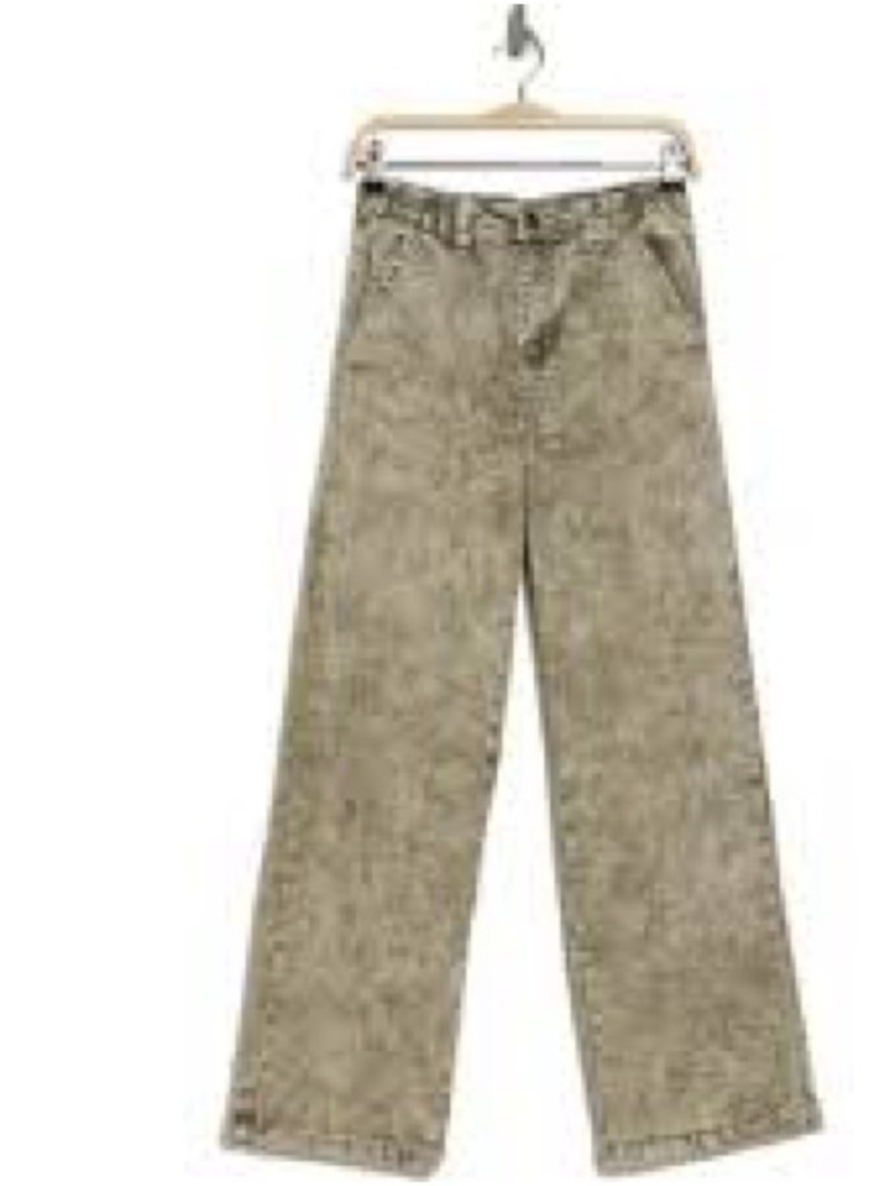 High-Rise Wide Leg Jeans in Washed Olive